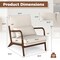 Modern Accent Chair with Rubber Wood Armrests, Removable Back, Comfortable Seating